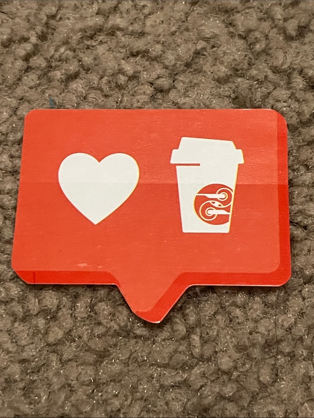 Red Coffee & Heart Sticker Decal